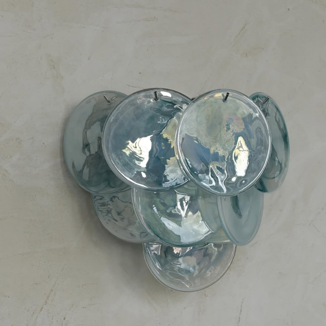 Cobalt Aura Glass Disc Wall sconce---Pink & Blue