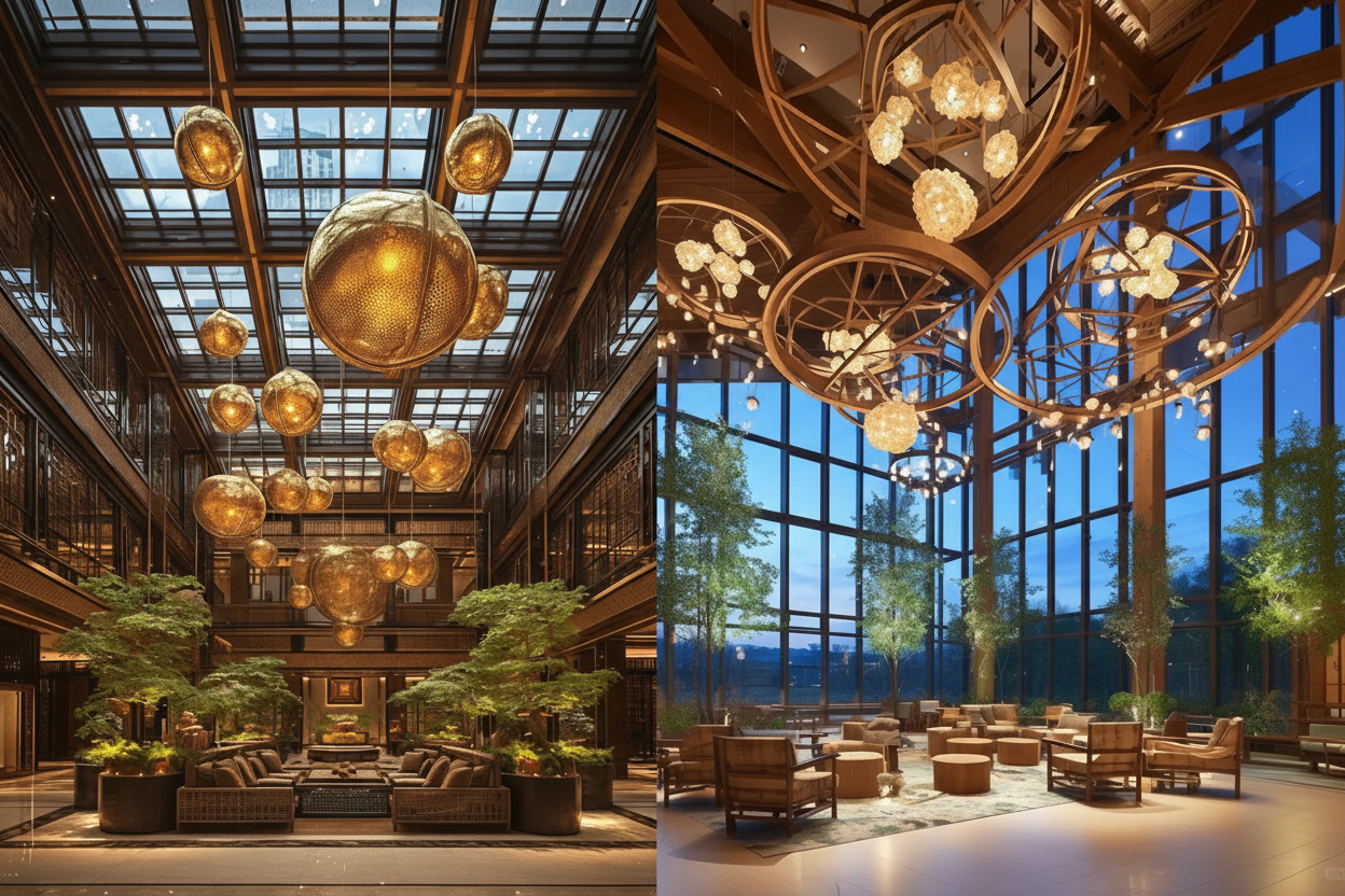 Hotel Lobby Lighting Collage