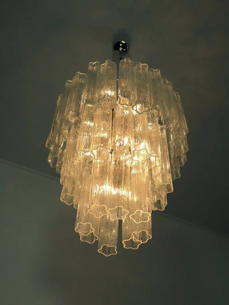Pastel Art Glass Chandelier – 48 Tubes – Transparent