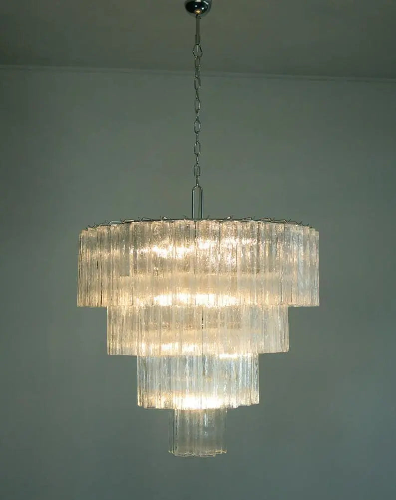 Pastel Art Transparent Glass Chandelier – 78 Tubes