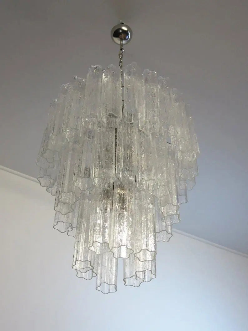 Pastel Art Glass Chandelier – 48 Tubes – Transparent