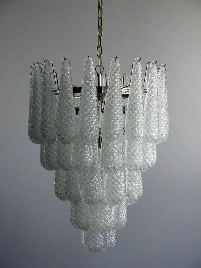 Pluvia Art Transparent Glass Chandelier – 52 Glasses
