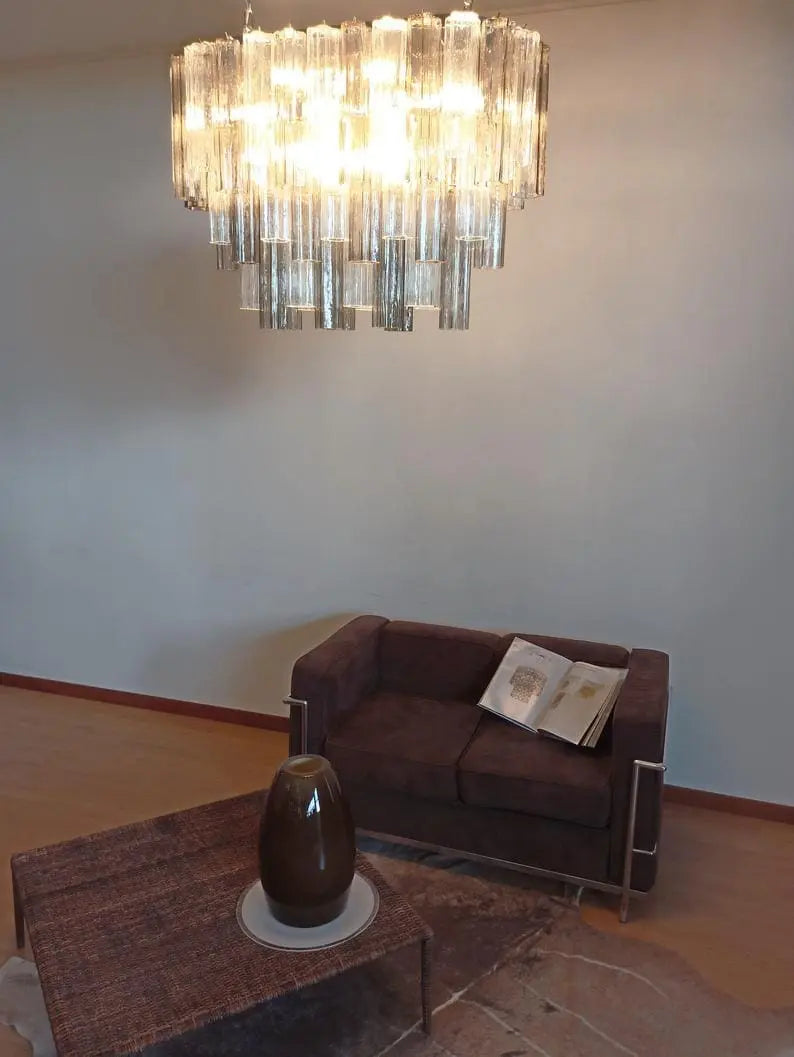 Pastel Art Glass Chandelier – 62 Tubes