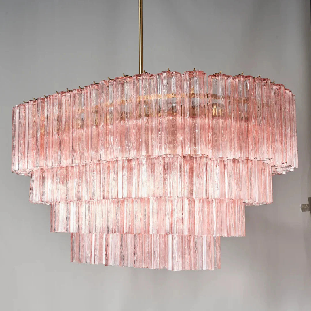 Pastel Art Glass Chandelier 48"