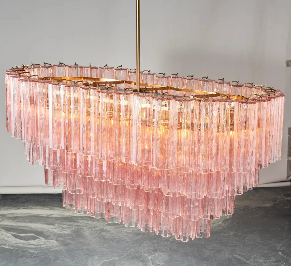 Pastel Art Glass Chandelier 48"