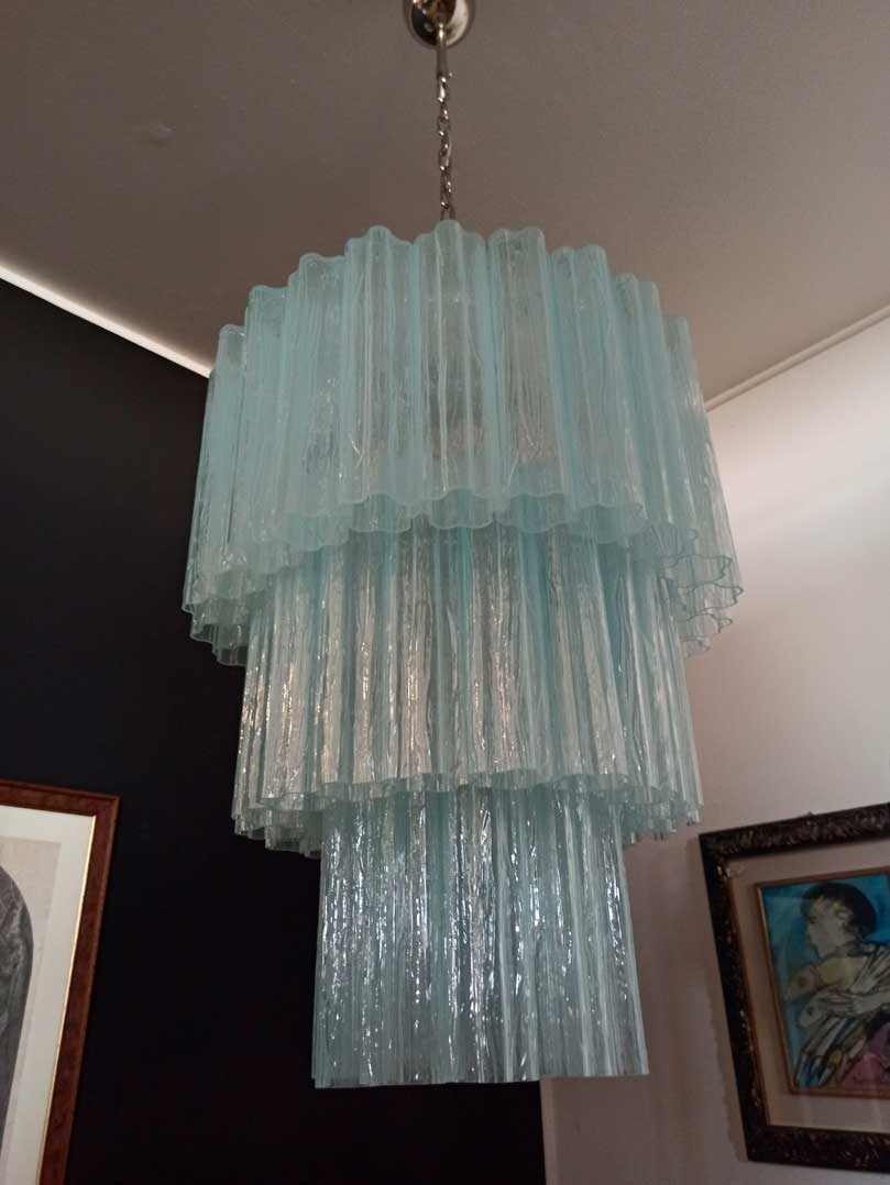 Pastel Art Glass Chandelier – 52 Tubes