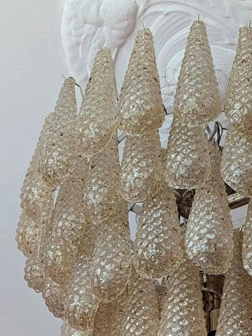 Pluvia Art Amber Glass Chandelier – 75 Glasses