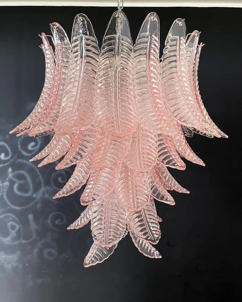 Folia Art 52 Glass Leaves Chandelier– Pink